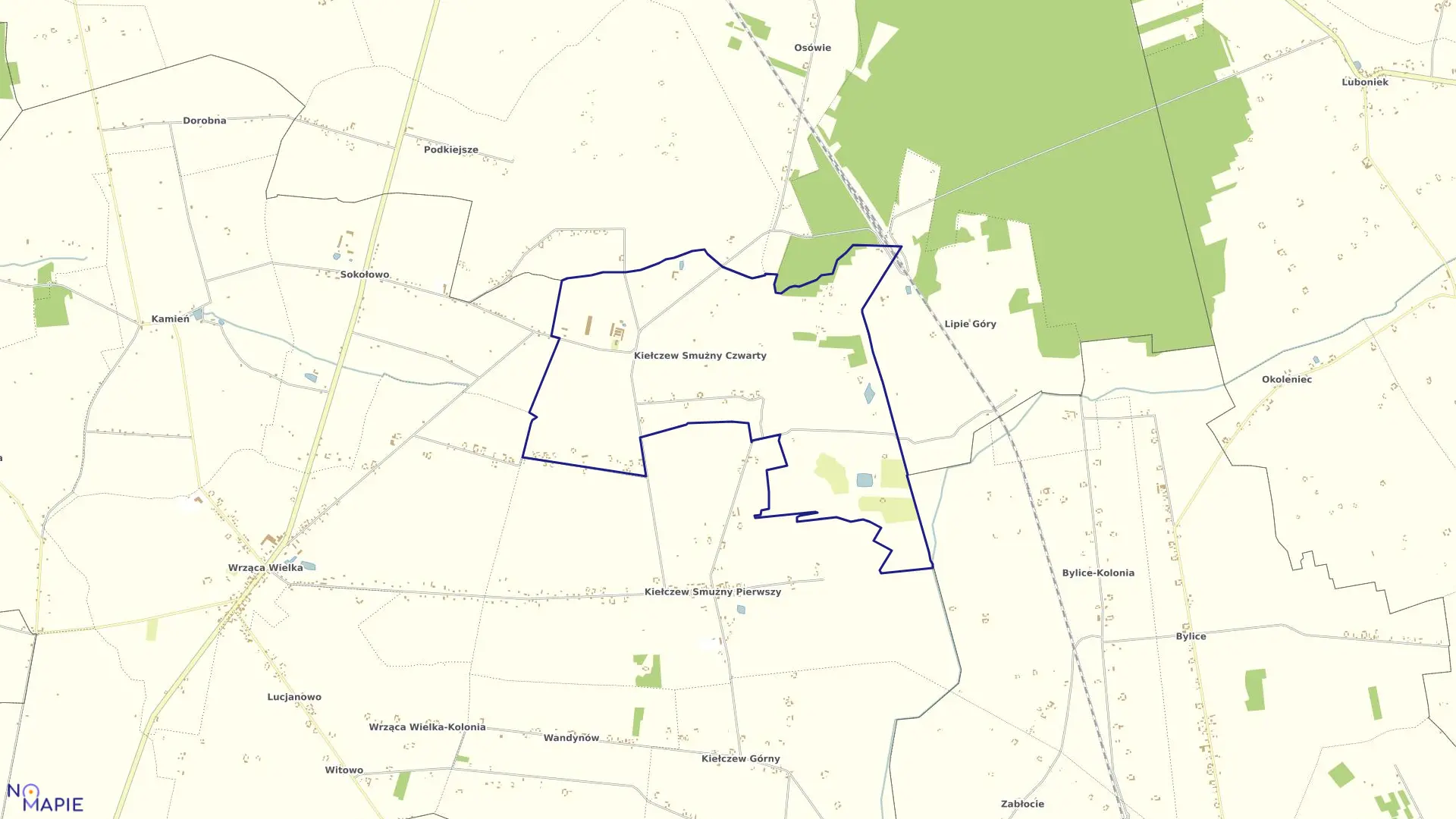 Mapa obrębu KIEŁCZEW SMUŻNY IV w gminie Koło